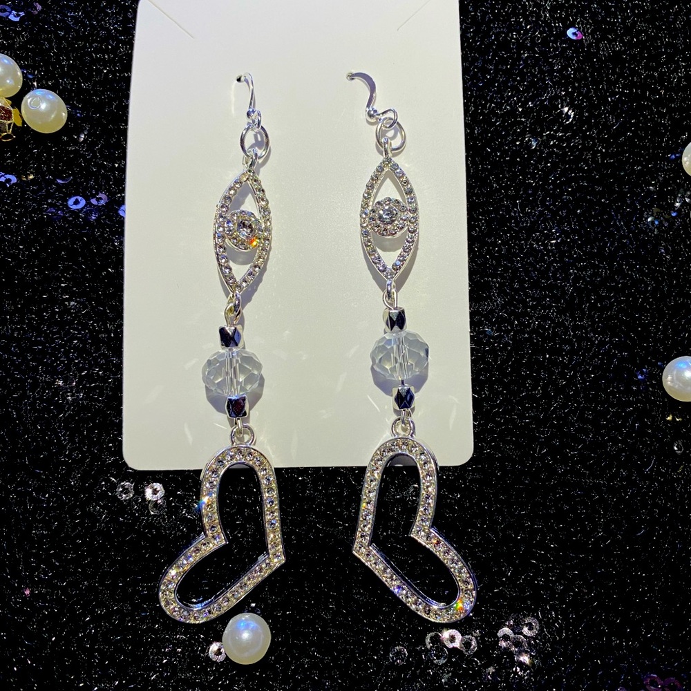 Bling Heart Earrings